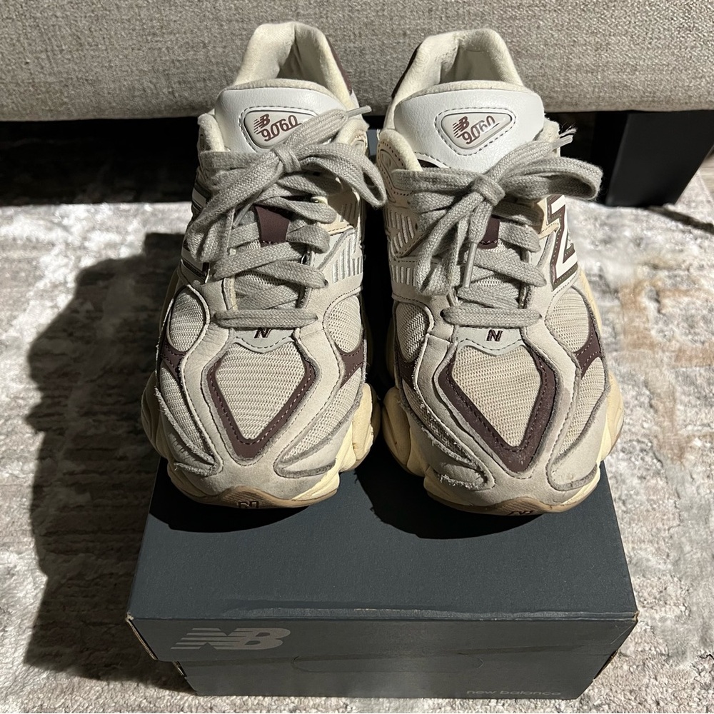 New Balance 9060 Beige and Brown Sneakers